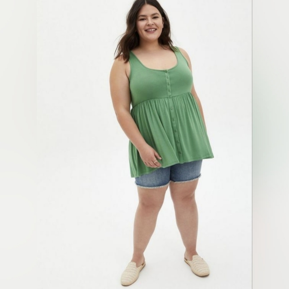 Torrid Babydoll Super Soft Button Front Tank